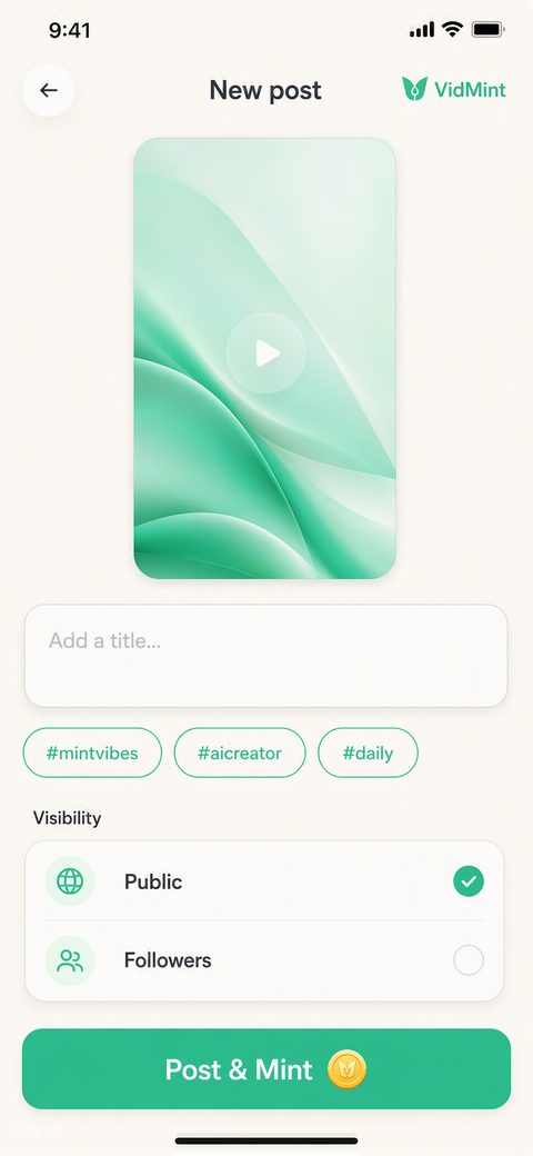 VidMint publish flow for posting short videos to TikTok, Reels and Shorts